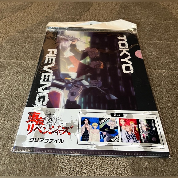 Tokyo Revengers Clear File Folder Plastic Anime Japan Exclusive Set of 2 Manji - Picture 1 of 6